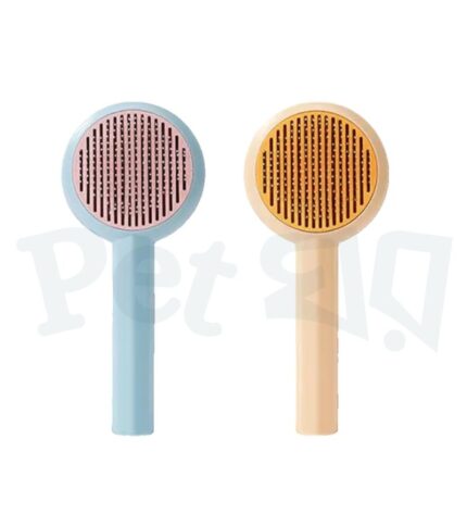 Comfortable Handle Self-Cleaning Grooming Brush for Pets
