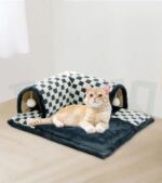 Premium Multifunctional 2-in-1 Extensible Cat Tunnel Tube Bed House with Hanging Plush Toy - Image 3