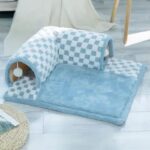 Premium Multifunctional 2-in-1 Extensible Cat Tunnel Tube Bed House with Hanging Plush Toy