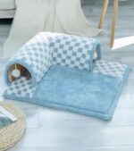 Premium Multifunctional 2-in-1 Extensible Cat Tunnel Tube Bed House with Hanging Plush Toy
